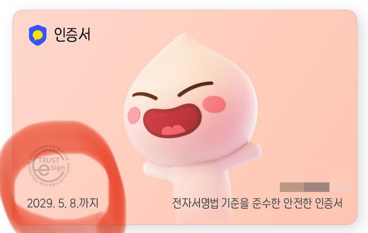 카카오톡 인증서 발급 유효기간