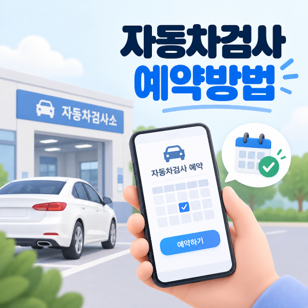 온라인으로 자동차검사를 예약하는 이미지