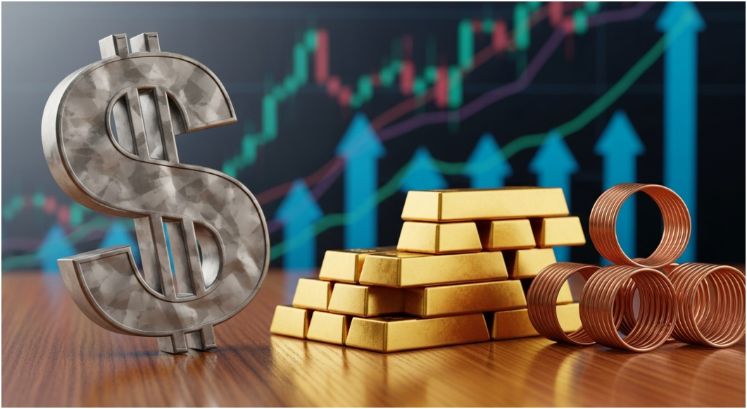 달러, 금, 구리 이미지