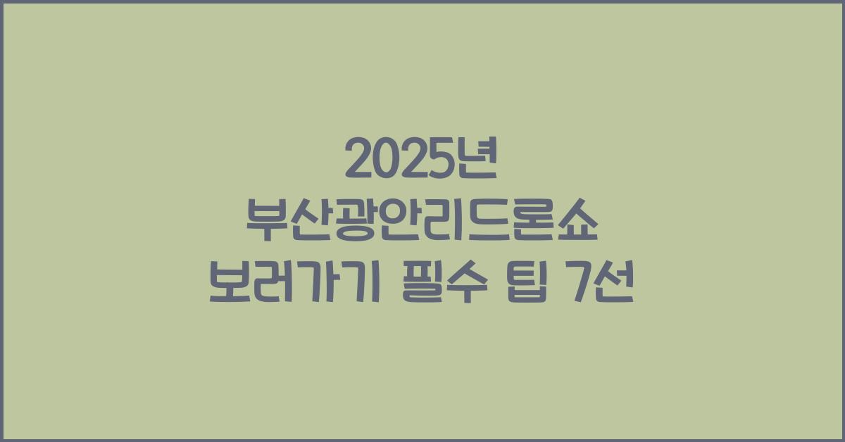 2025년 부산광안리드론쇼 보러가기