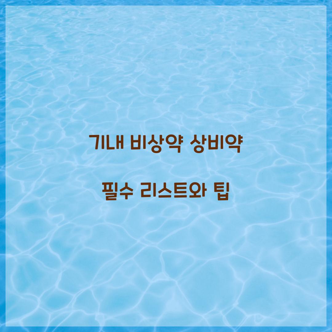 기내 비상약 상비약