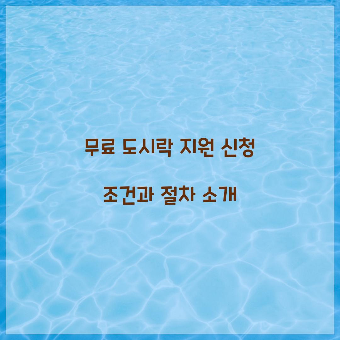 무료 도시락 지원