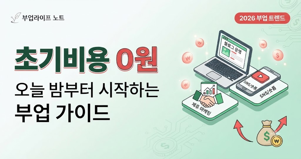 무자본 부업 추천 2026｜직장인도 퇴근 후 시작 가능한 현실적인 부업 총정리 관련사진