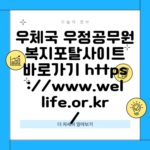 우체국 우정공무원 복지포탈사이트 바로가기 https://www.wellife.or.kr/