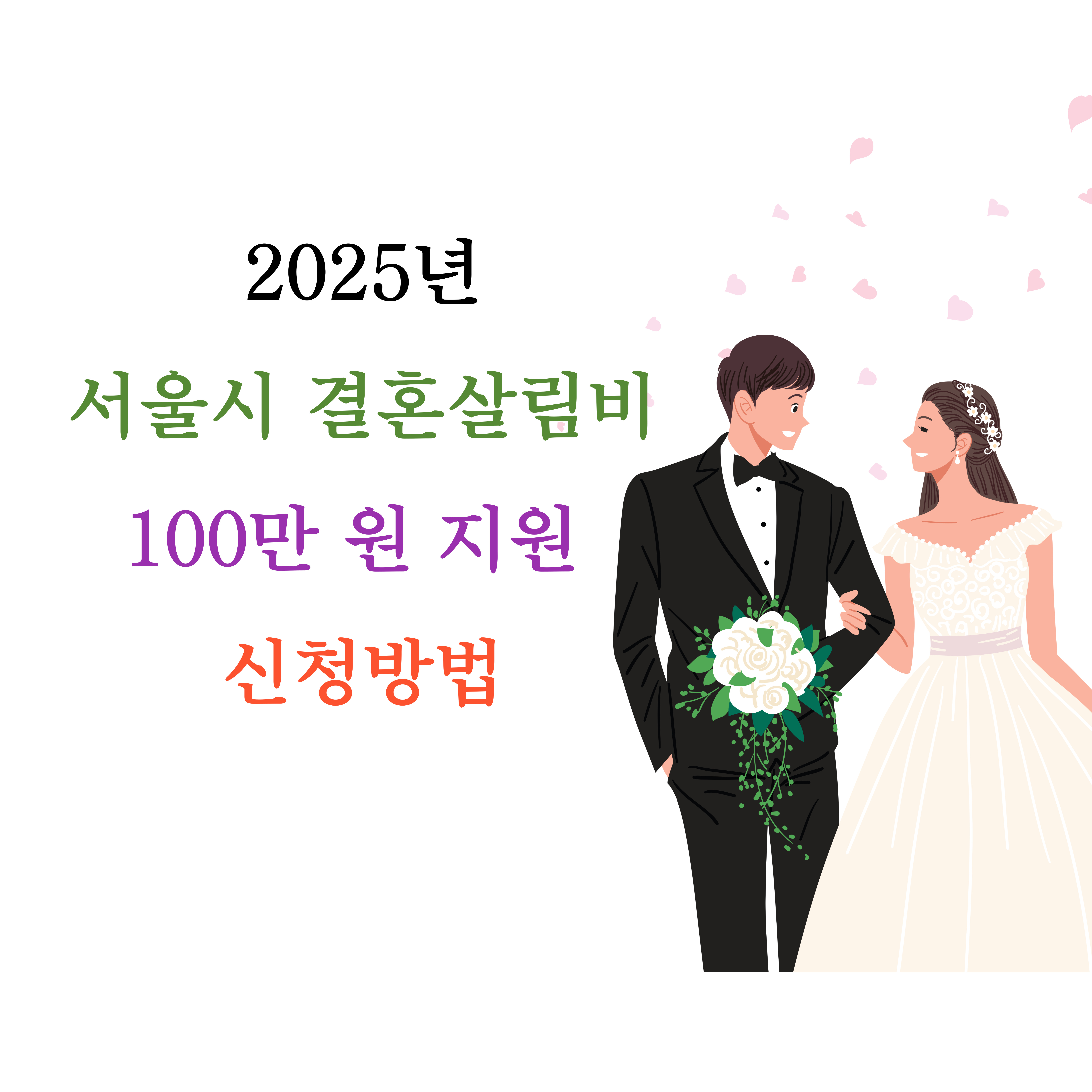 2025년 서울시 결혼살림비 100만 원 지원 신청방법