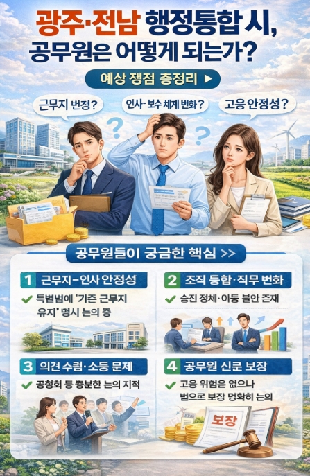 광주 전남 행정통합 공무원 - 어떻게 되는가?