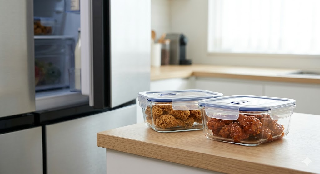 밀페그릇에 넣어 냉자고로 고고~~