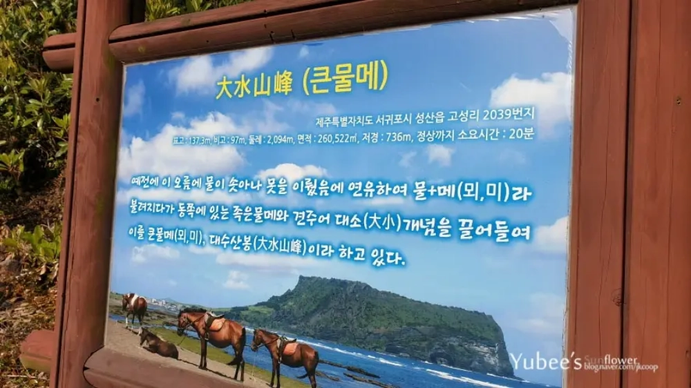 큰물메 오름 안내문