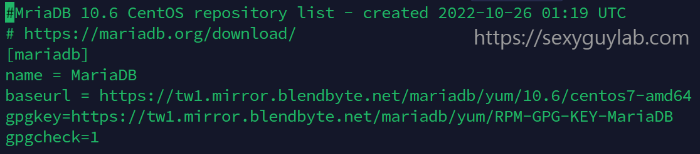 MariaDB.repo 파일 내용