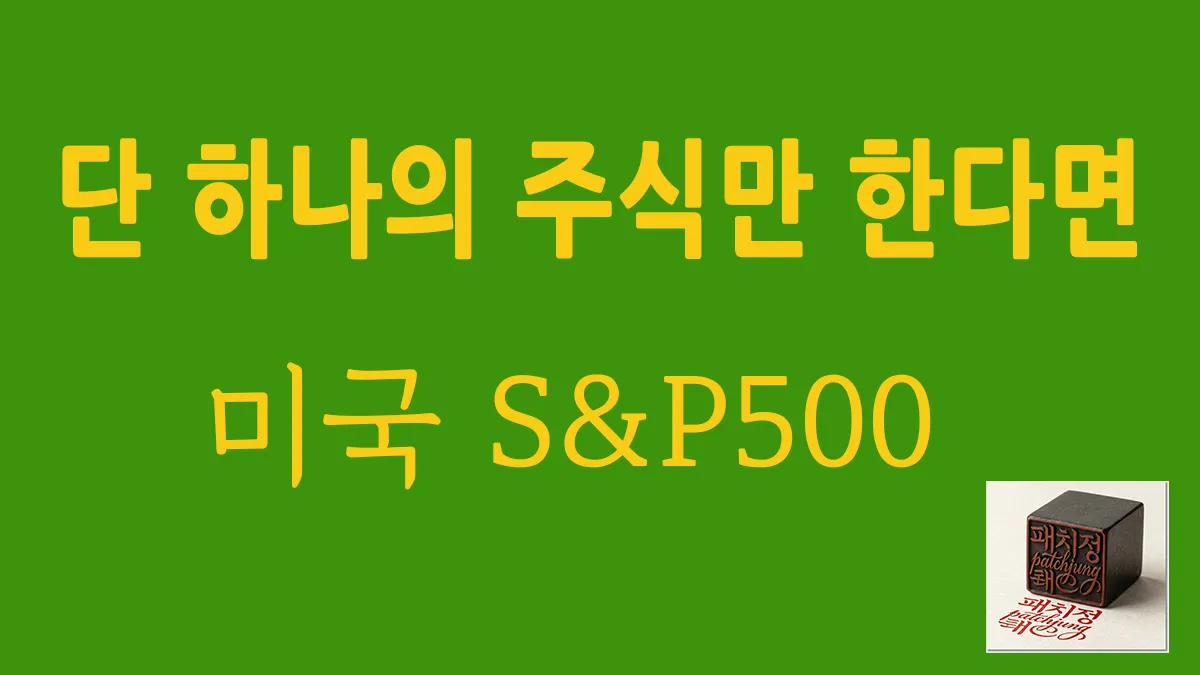 단 하나의 주식만 매수한다면 선택해야 할 미국 S&amp;P 500 장기 투자 이유와 마음가짐