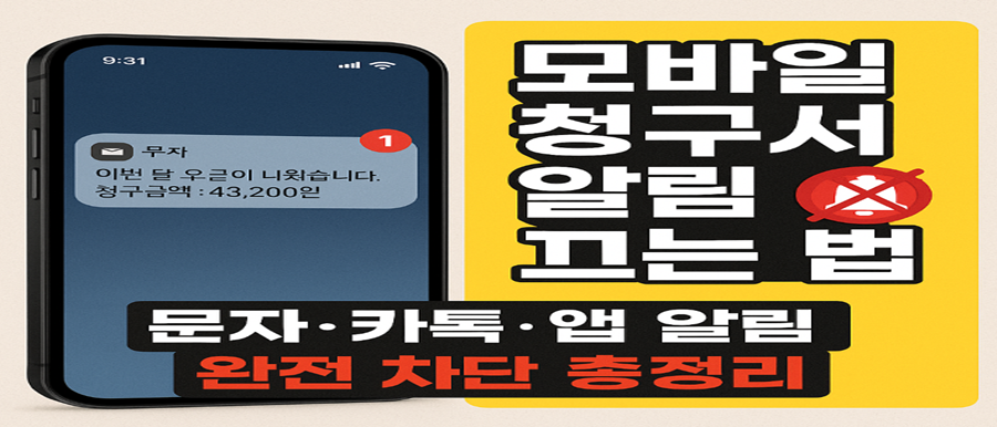 모바일 청구서 알림 끄는 법