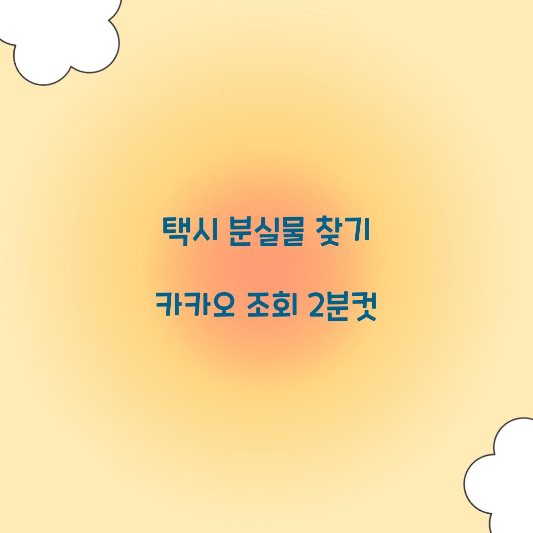 택시 분실물 찾기