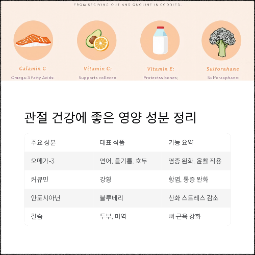 관절에 좋은 식품 궁합 BEST 5 – 통증 없이 유연한 삶을 위한 식단 비결