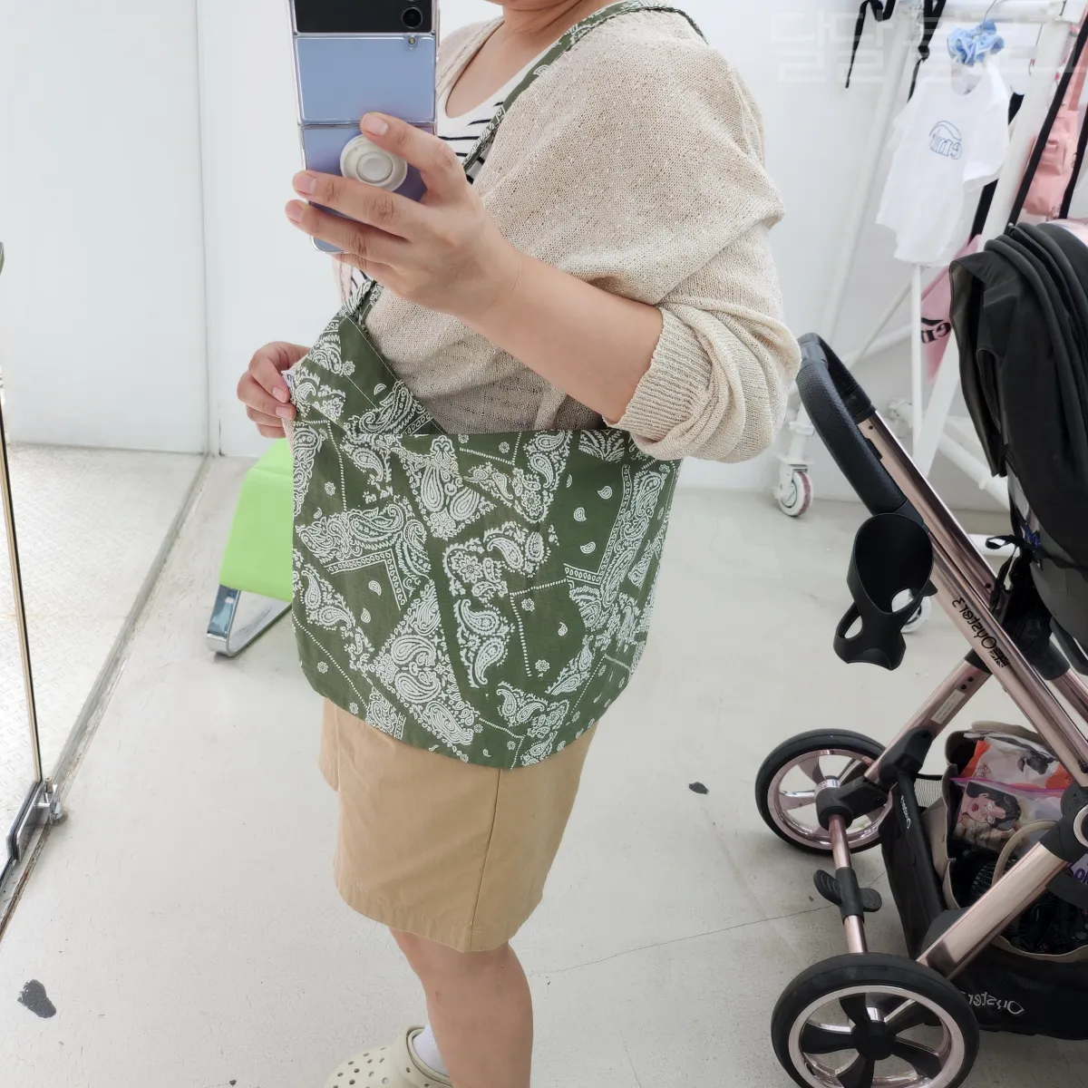 이미스-페이즐리-그린-에코백