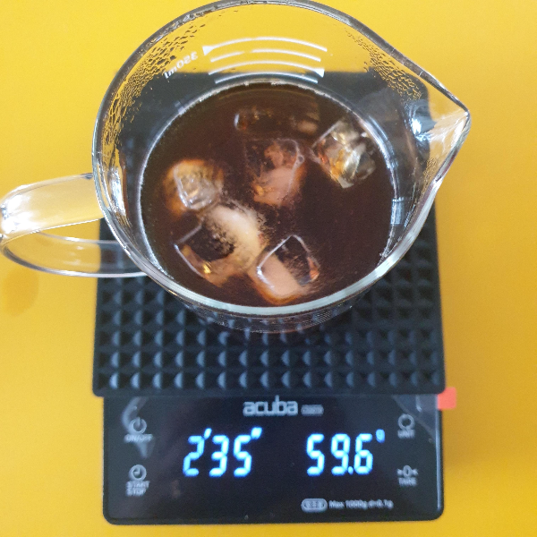 하리오 V60 무겐 드리퍼: MUGEN 드리퍼를 이용한 원푸어 핫, 아이스커피 레시피_추출완료