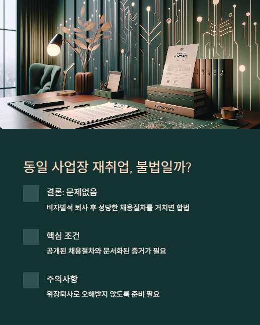 동일 사업장 재취업 불법일까?