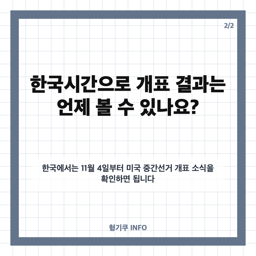 미국 중간선거 일정 2026: 11월 3일 투표일과 한국시간 개표 시점 카드뉴스 3