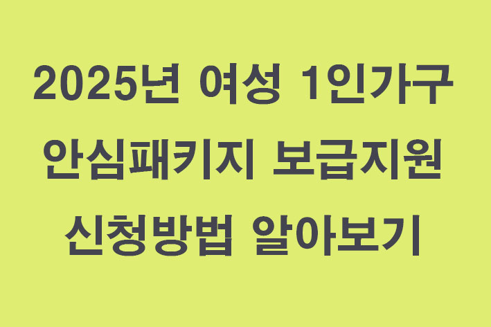 여성1인가구 안심패지키 관련된 이미지