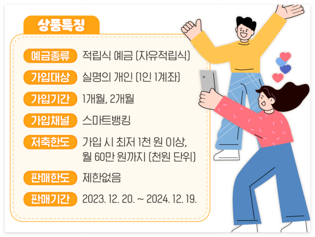 달달하이적금 상품특징(출처 우체국블로그)