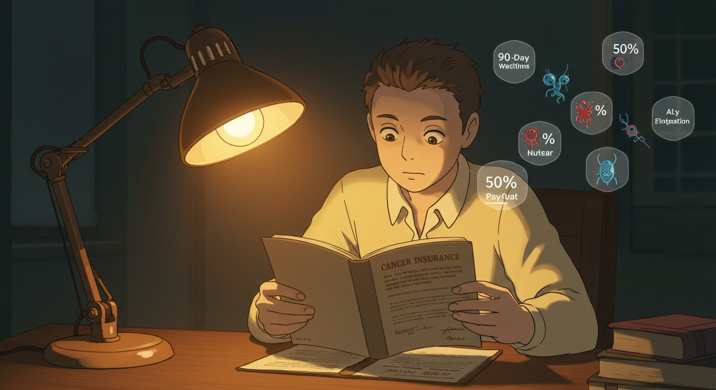 암보험 약관과 면책 규정을 확인하는 장면