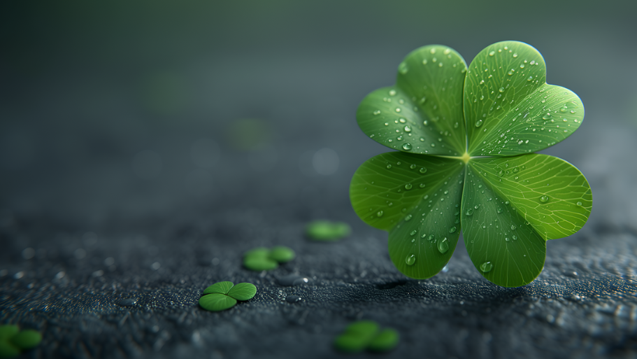 행운의 네잎 클로버 사진