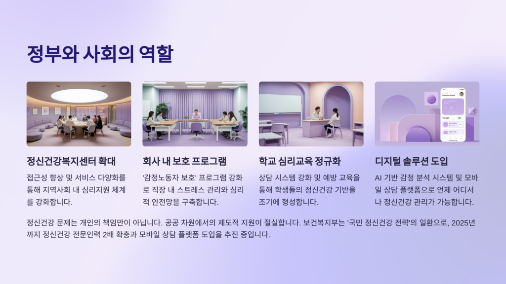 정부와 사회의 역할도 중요합니다