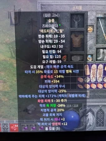 디아2 고뇌올으뜸 패이즈 고뇌 세팅 팁 효율_25