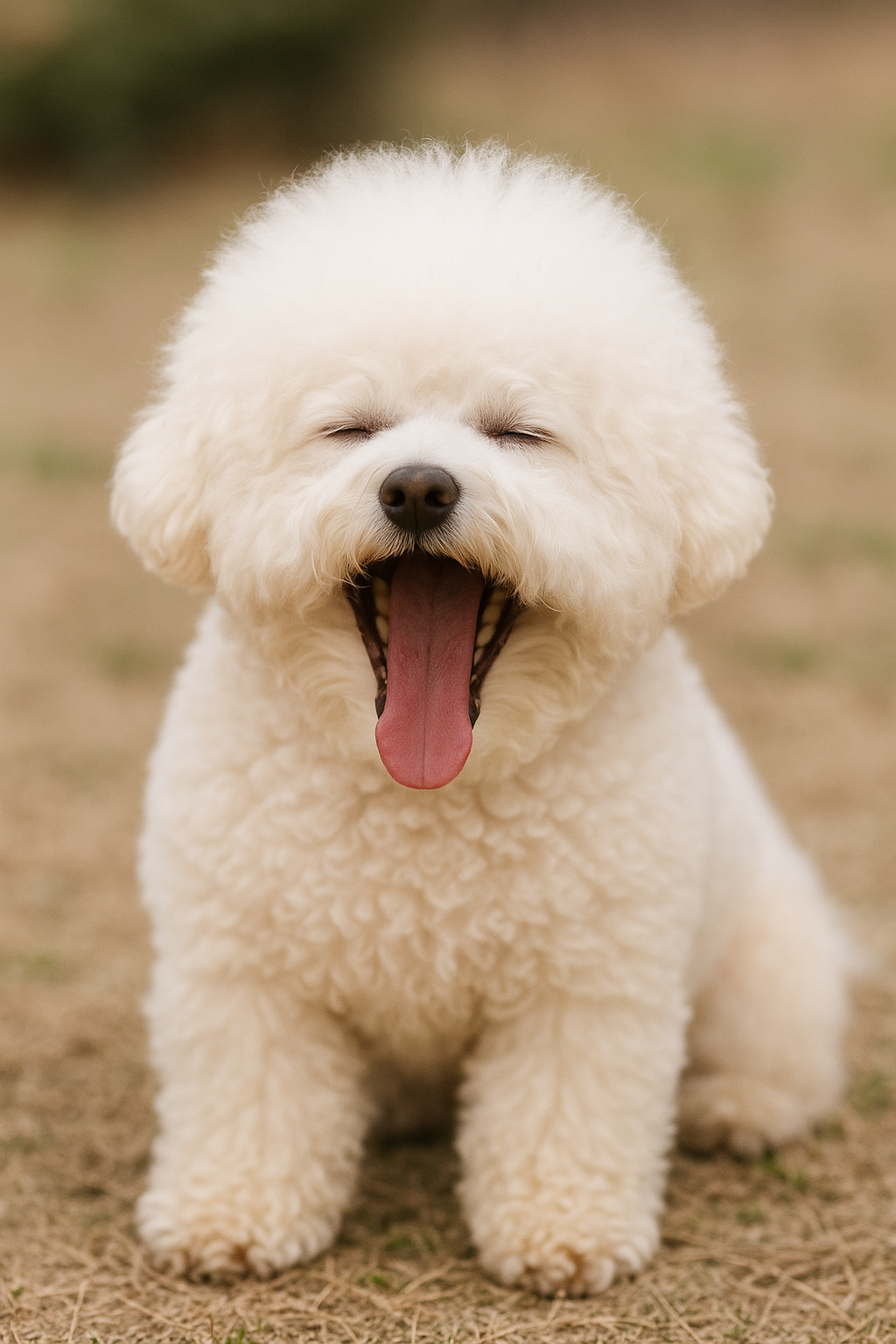 하품하는 강아지 사진