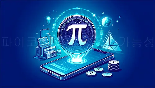휴대폰과 파이코인 이미지