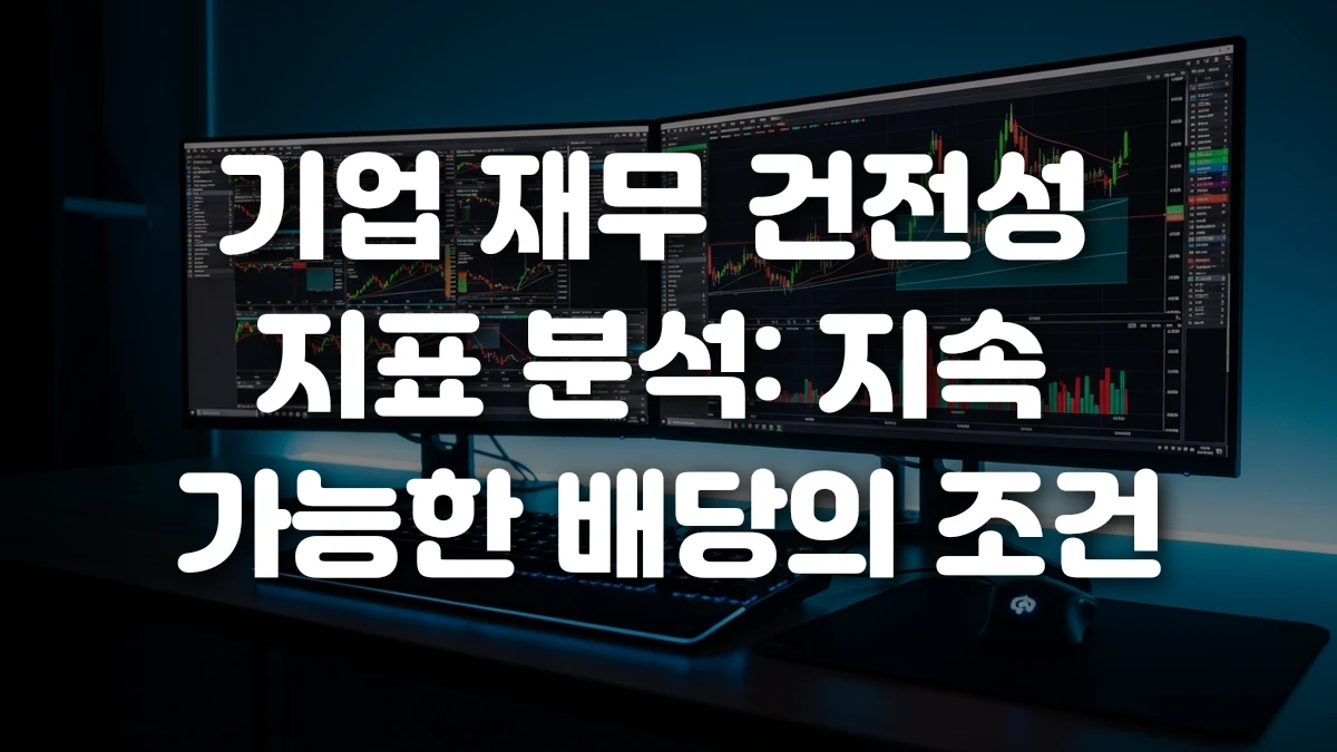기업 재무 건전성 지표 분석 지속 가능한 배당의 조건