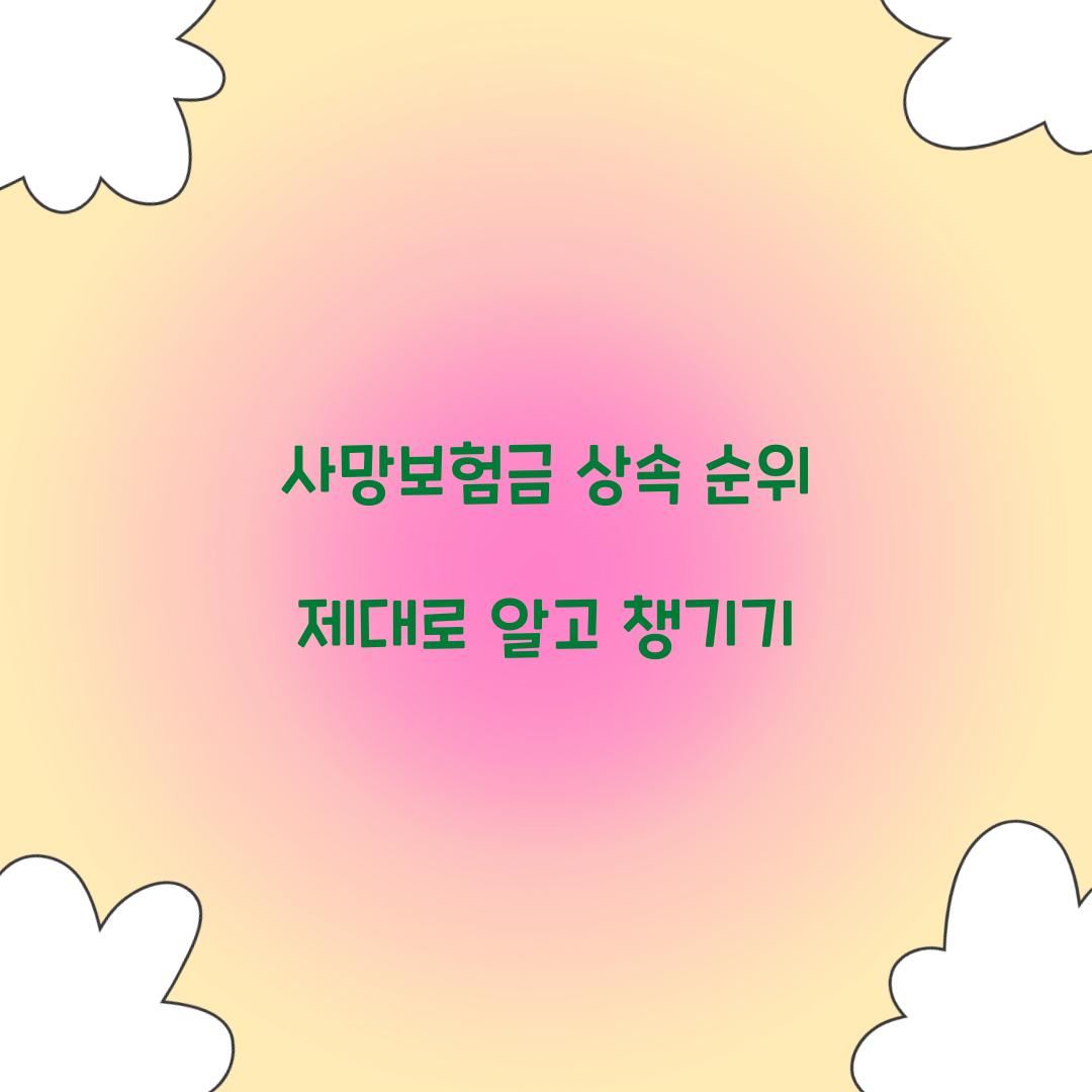 사망보험금 상속 순위