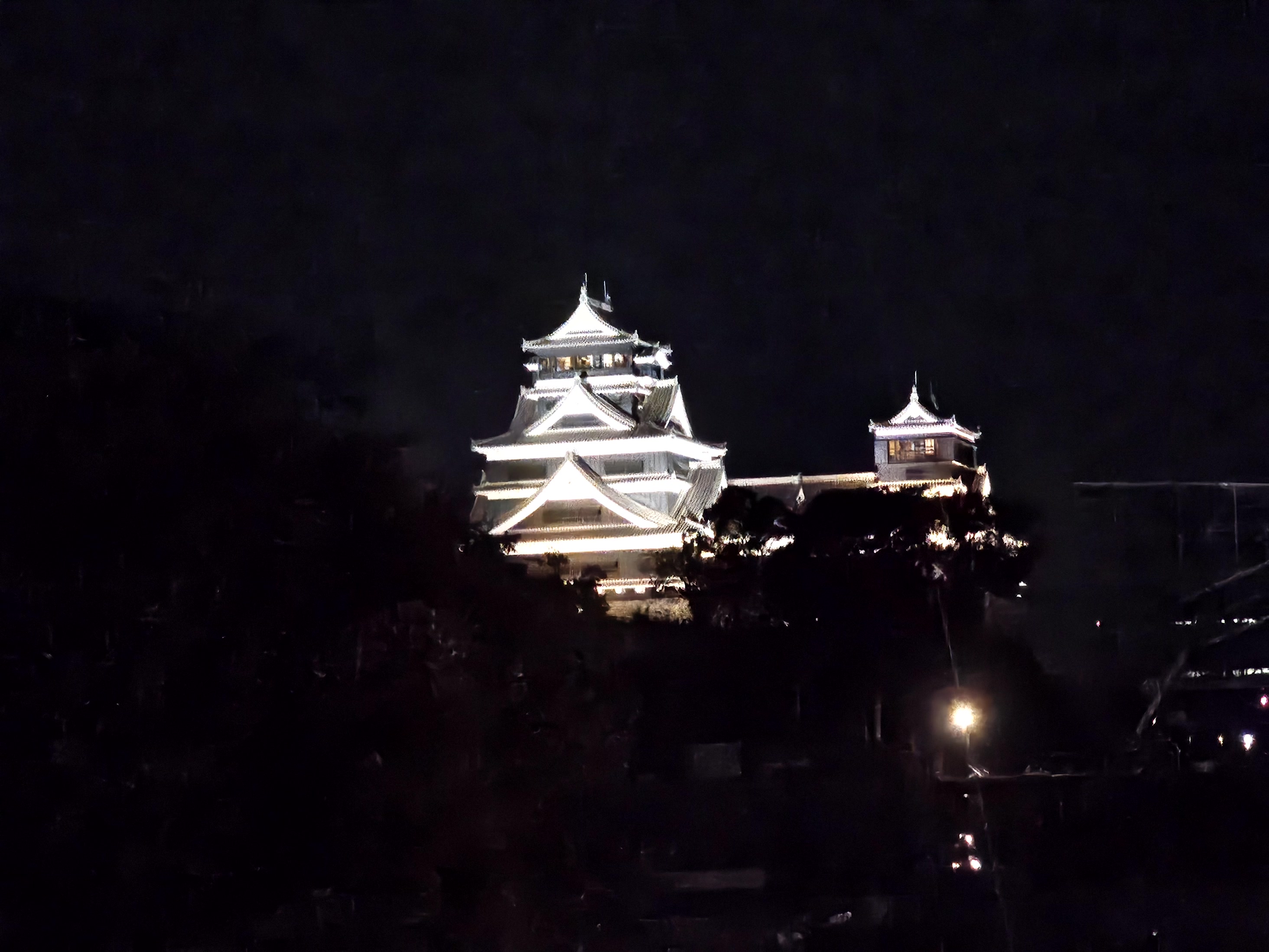 Kumamoto Castle view from room at Ark Hotel Kumamoto Castle