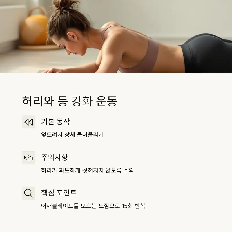 허리와 등 강화를 위한 코어 근력 운동