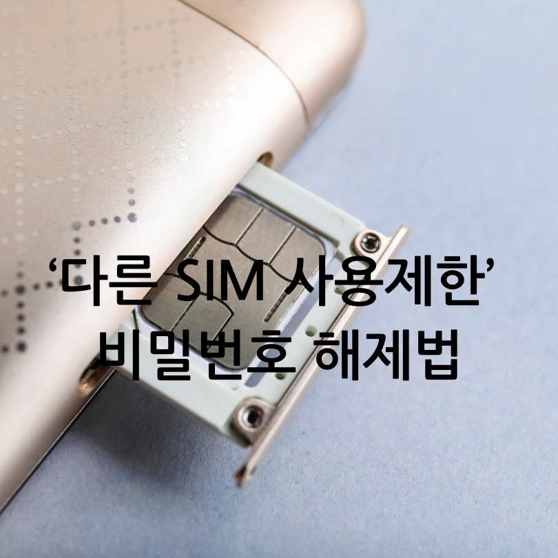 다른 SIM 사용제한 기능 : 해제방법, 비밀번호, 대처방법