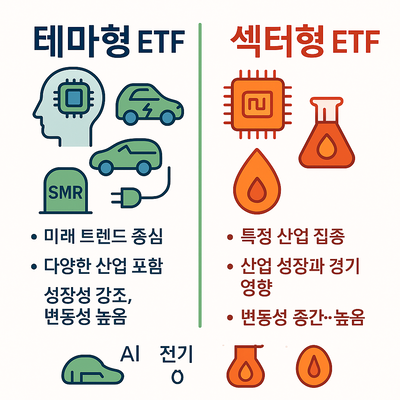 테마형 ETF와 섹터형 ETF