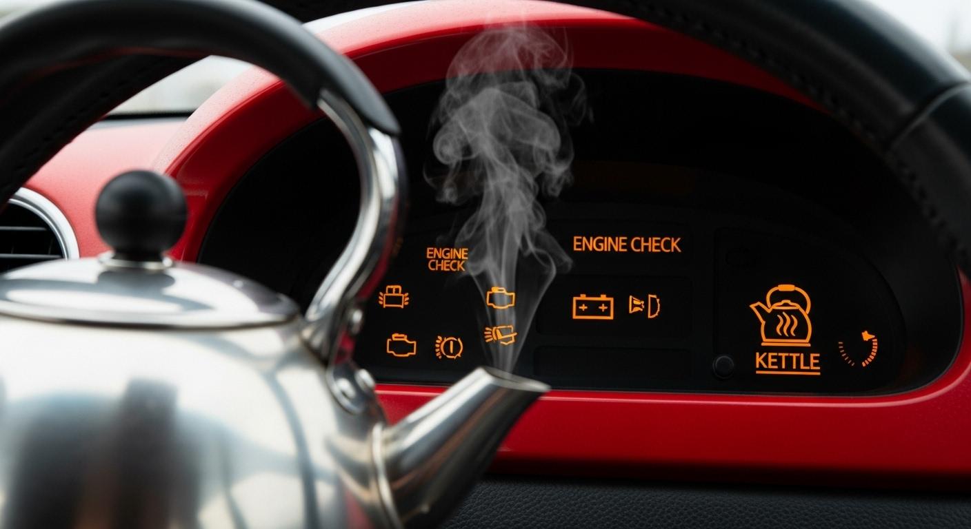 자동차 경고등 주전자