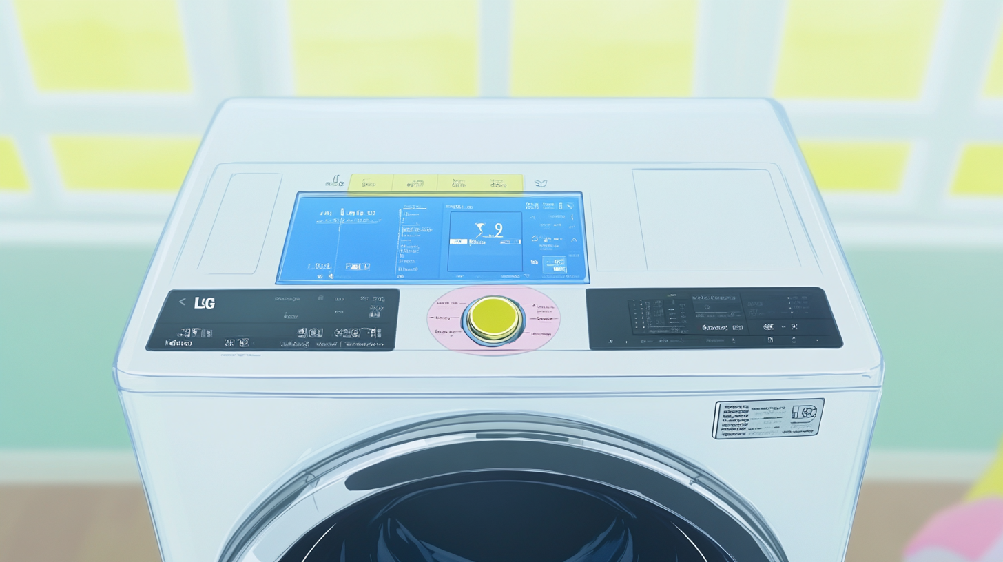 직관적인 사용자 인터페이스와 고효율 성능을 자랑하는 엘지 세탁기 이미지, 소음에 약간의 강조