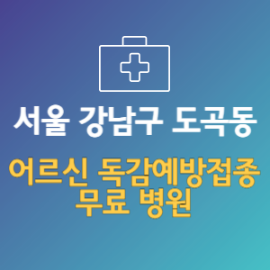 서울 강남구 도곡동 노인 독감예방접종 무료 병원