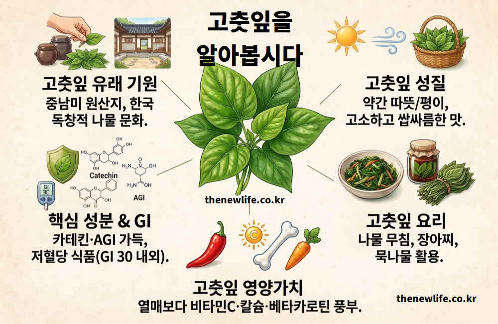 고춧잎 나물 효능 유래 기원