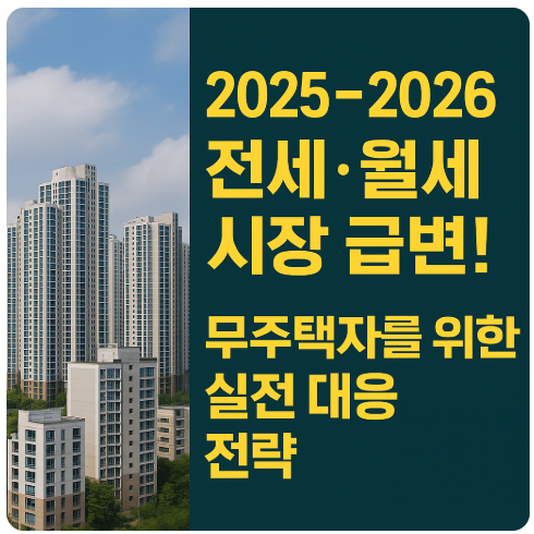 2025~2026 전세·월세 시장 급변! 무주택자를 위한 실전 대응 전략
