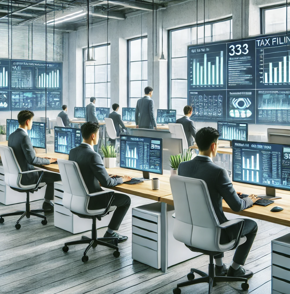 재무보고서를 발표하는 회의장면