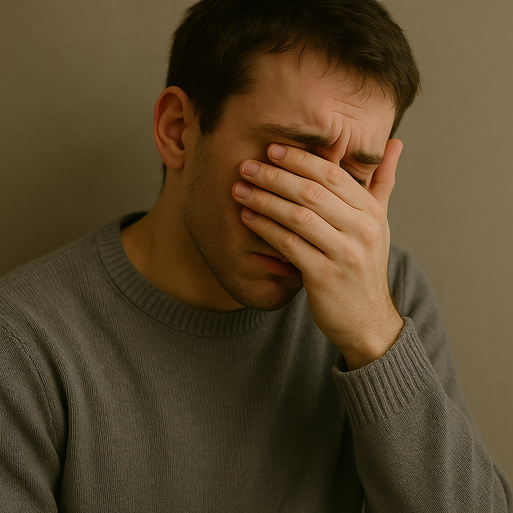 후회하는 남성