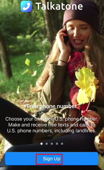 Talkatone 가입하기