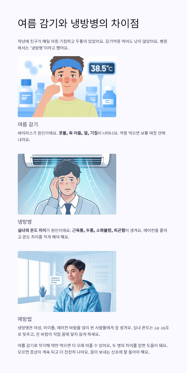 여름 감기와 냉방병의 차이점은 이렇다