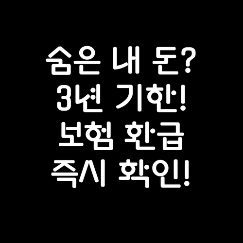 3년 안에 찾아야 할 자동차 보험료 ..