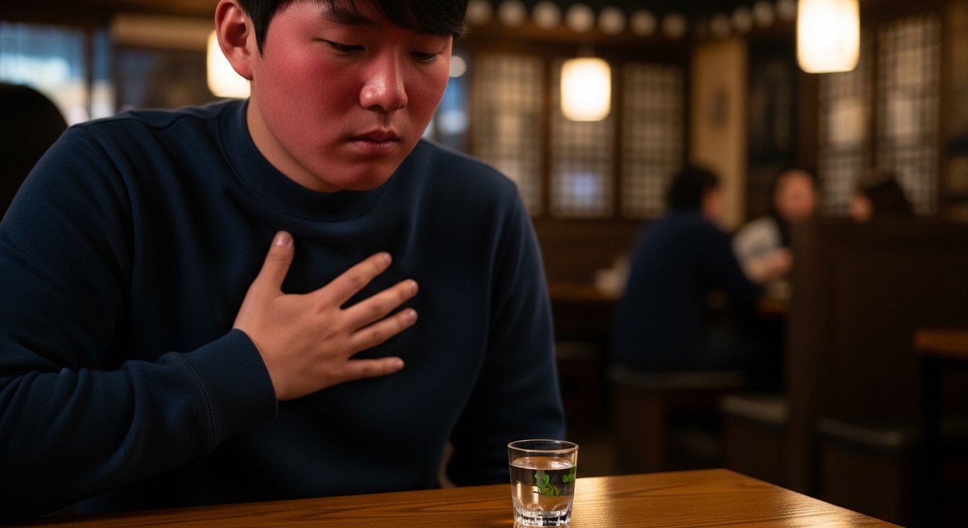 음주체질, 알코올분해장애, 얼굴빨개짐