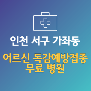 인천 서구 가좌동 노인 독감예방접종 무료 병원 (인플루엔자 무료 접종 대상 날짜)