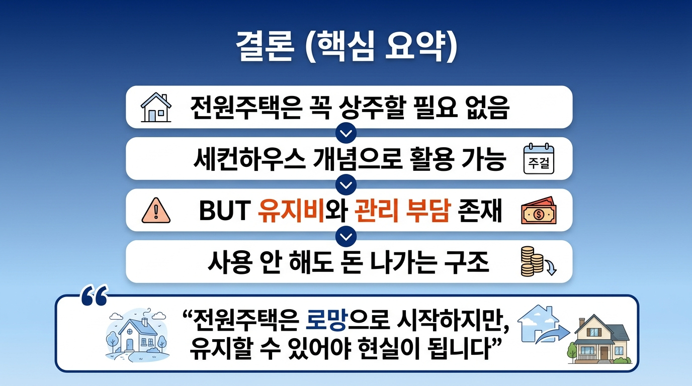 전원주택의 생활의 핵심요약