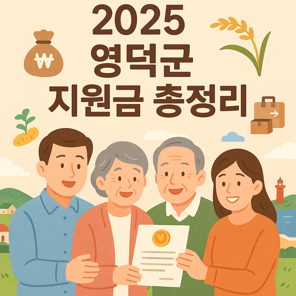 2025년 경상북도 영덕군 대표 지원금 총정리 소상공인.귀농.관광객 인센티브 안내