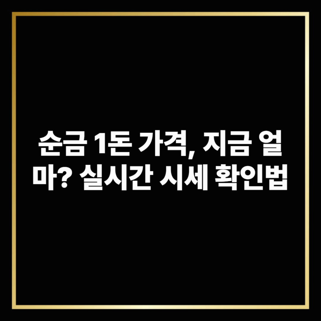 순금 1돈 가격, 지금 얼마? 실시간 시세 확인법